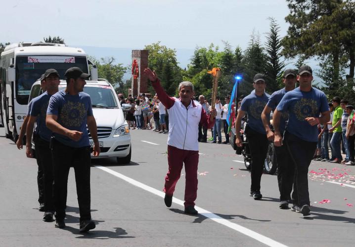 Birinci Avropa Oyunlarının məşəli Qaxda böyük coşqu ilə qarşılandı - FOTO - VİDEO