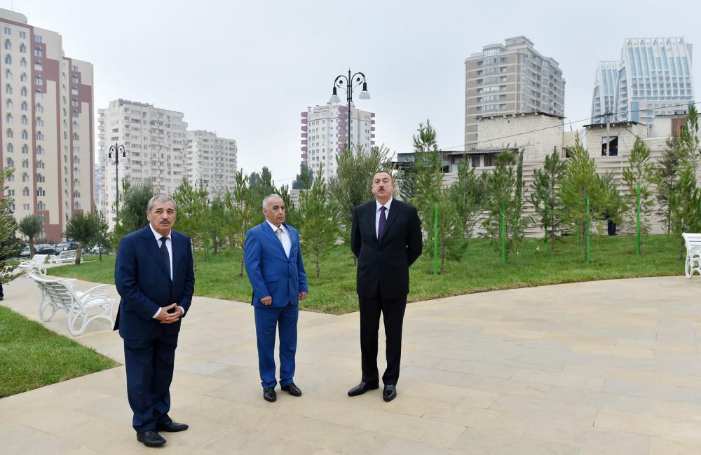 Prezident İlham Əliyev Bakıda yeni salınan yolların, parkların, yenidən qurulan küçə və prospektlərin açılışında iştirak edib - FOTO