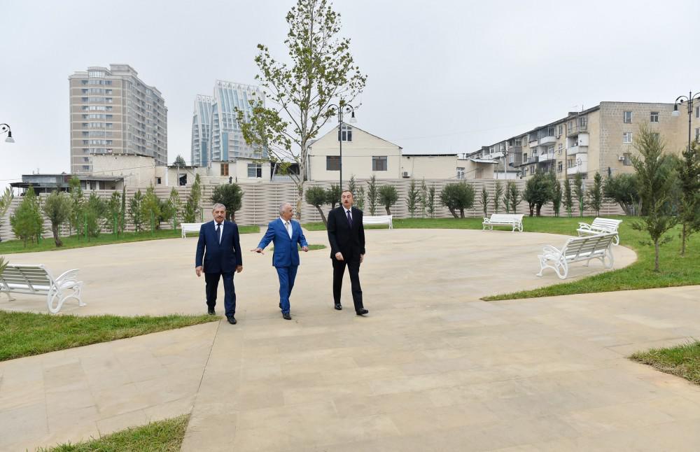 Prezident İlham Əliyev Bakıda yeni salınan yolların, parkların, yenidən qurulan küçə və prospektlərin açılışında iştirak edib - FOTO