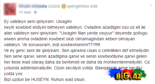 İntihar edən tələbənin dostları: "Ey valideyn, səni qınayırıq" - FOTO
