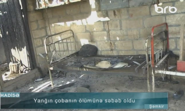 Şəmkirdə çoban fermada yandı - VİDEO - FOTO