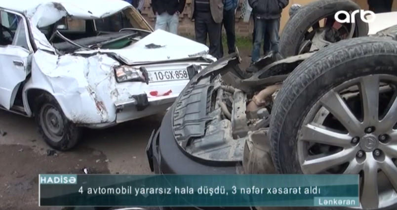 "Mənim maşınıma dəyib, digərinin üstünə aşdı" - Lənkəranda QƏZA - VİDEO - FOTO