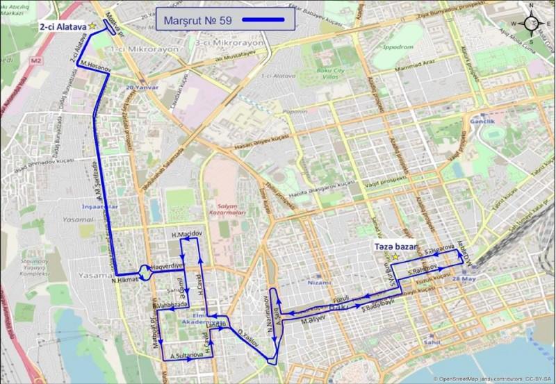 Bakıda 3 avtobus marşrutunun hərəkət sxemi dəyişib - XƏRİTƏ