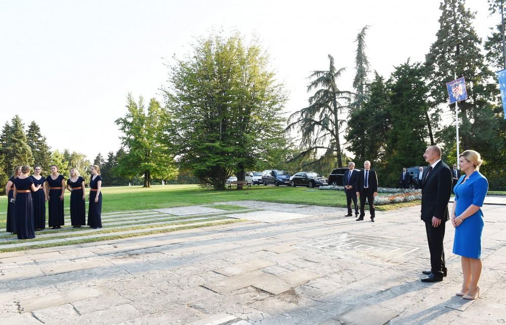 Azərbaycan və Xorvatiya prezidentləri mətbuata bəyanatlarla çıxış ediblər - YENİLƏNİB - FOTO