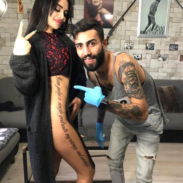 Naz bütün bədənini döymə etdirdi... - FOTO