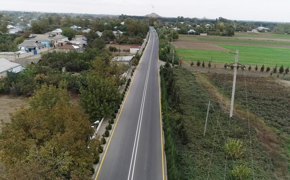 Prezident İlham Əliyev Ağdam rayonunda Quzanlı-İmamqulubəyli-Orta Qərvənd-Xındırıstan avtomobil yolunun açılışında iştirak edib - FOTO
