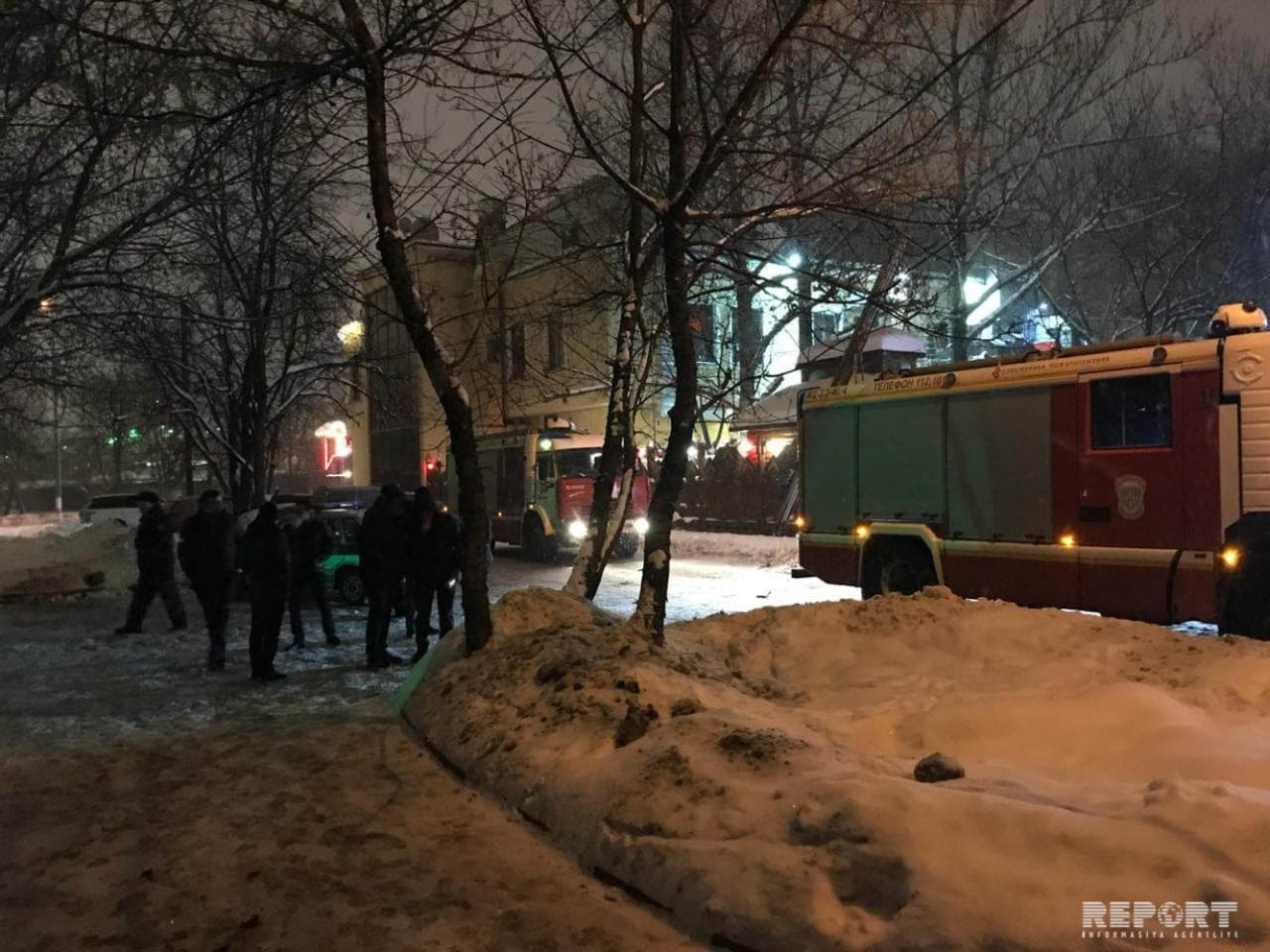 Moskvada "Starıy Baku" kafesi yandı - VİDEO - FOTO