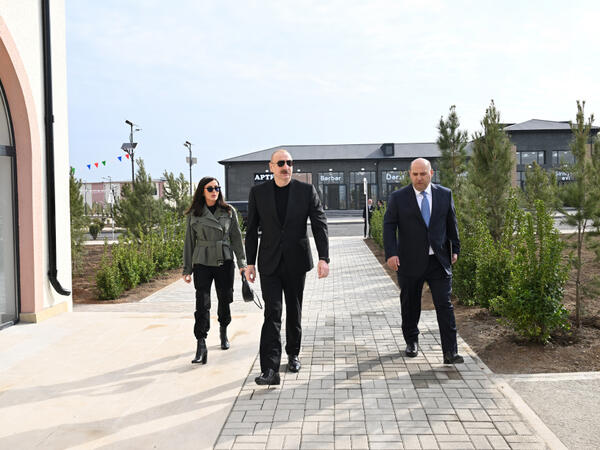 Prezident və birinci xanım Ağdamın Sarıcalı kəndinin birinci mərhələsinin açılışında iştirak ediblər - VİDEO - FOTO