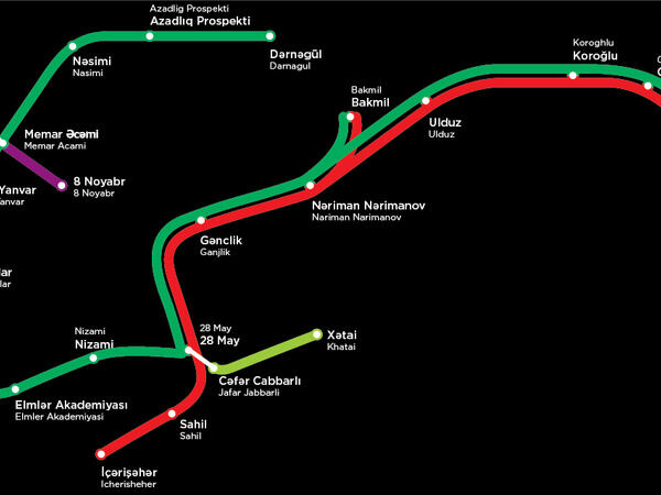 Bakı metrosunun Bənövşəyi xəttində yeni stansiya: "Nizami"yə keçid olacaq