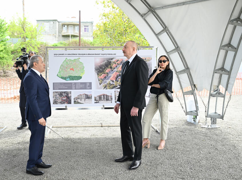 Şuşada inşa ediləcək dördüncü yaşayış kompleksinin təməli qoyulub - FOTO