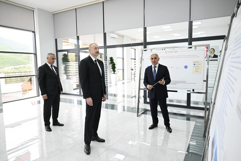 Prezident “Azərişıq” ASC-nin “Xocalı” yarımstansiyasının və Rəqəmsal İdarəetmə Mərkəzinin açılışında iştirak edib - FOTO