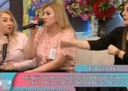 Efirdə aktrisa ilə iştirakçı arasında dava - tibbi yardım göstərildi - <span class="color_red">VİDEO</span>
