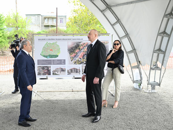Şuşada inşa ediləcək dördüncü yaşayış kompleksinin təməli qoyulub - FOTO