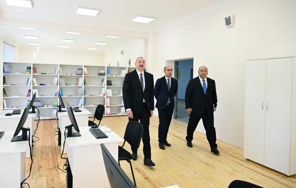 Prezident Ağdamda Kəngərli kənd tam orta məktəbinin binasının açılışında iştirak edib - FOTO