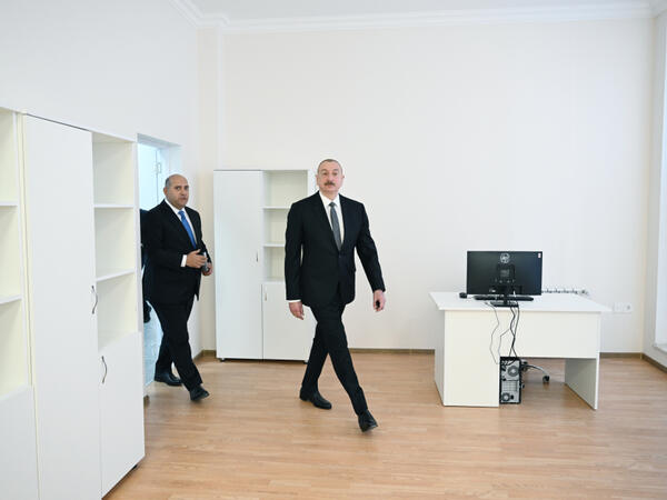 Ağdamın Kəngərli kəndində yerli icra strukturları üçün inşa edilmiş çoxfunksiyalı inzibati binada yaradılan şəraitlə tanışlıq