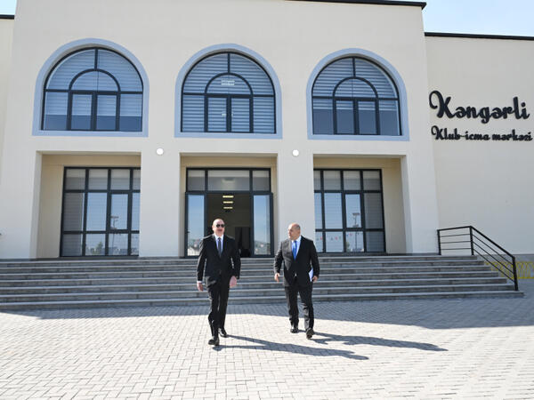 İlham Əliyev Ağdamın Kəngərli kəndində klub-icma mərkəzində yaradılan şəraitlə də tanış olub - FOTO
