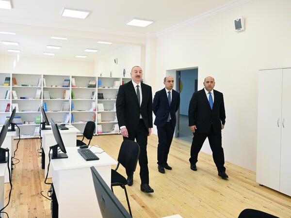Prezident Ağdamda Kəngərli kənd tam orta məktəbinin binasının açılışında iştirak edib - FOTO