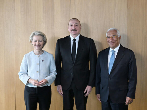 İlham Əliyevin Tiranada Antonio Koşta və Ursula fon der Lyayen ilə görüşü olub - FOTO