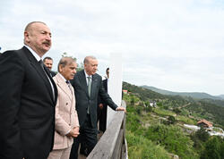 Azərbaycan və Türkiyə prezidentləri, Pakistanın Baş naziri Laçın şəhərində seyrəngahda olublar - FOTO
