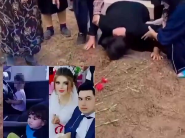 Yanaraq ölən ailənin dəfnindən VİDEO