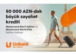 Bu yay sərhədləri yox, imtiyazları keçin  “Unibank”dan kredit götürün — premium səviyyəli səyahət hədiyyəniz olsun!