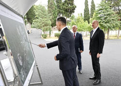 Prezident İlham Əliyev Xankəndi-Şuşa kanat yolunun inşası üçün seçilmiş əraziyə baxıb