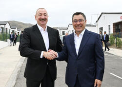 İlham Əliyev və Sadır Japarov Ağdamın Xıdırlı kəndinin 1-ci mərhələsinin açılışında iştirak ediblər - <span class="color_red">FOTO</span>