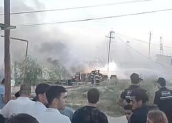Bakıda yaşayış evlərinə yaxın ərazidə YANĞIN - <span class="color_red">VİDEO</span>