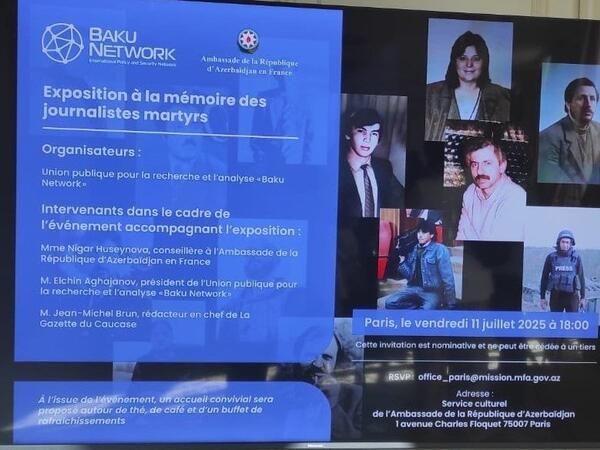 Baku Network Parisdə ilk dəfə olaraq erməni təcavüzü nəticəsində həlak olmuş azərbaycanlı jurnalistlərlə bağlı məsələ qaldırıb - VİDEO - FOTO