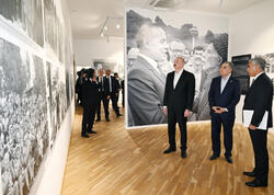 Prezident və Qurbanqulu Berdiməhəmmədov “Heydər Əliyev və Qarabağ” sərgisi ilə tanış olublar - FOTO