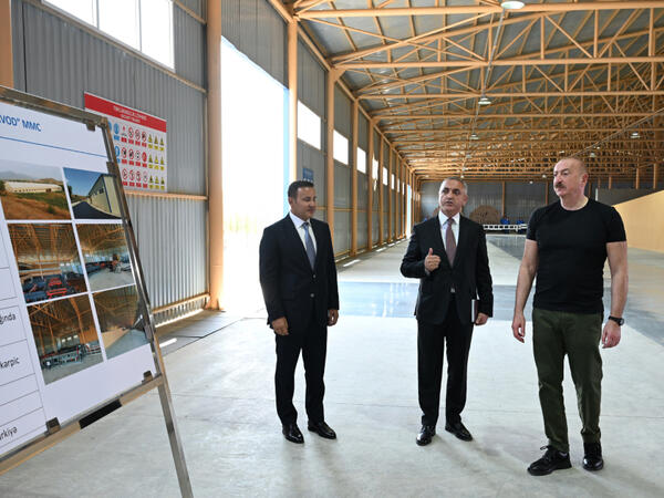 Prezident İlham Əliyev Xocalı kərpic zavodunun açılışında iştirak edib - FOTO