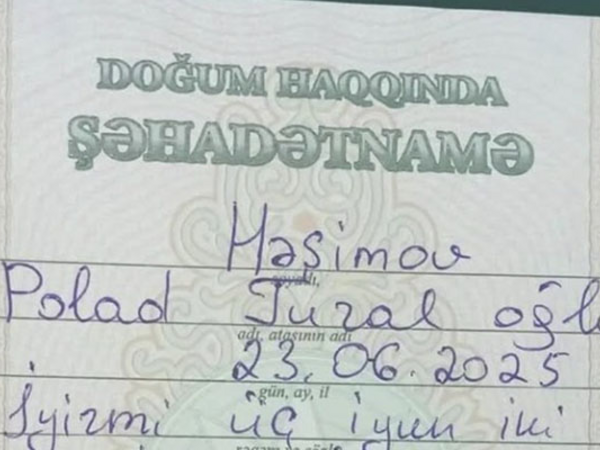 “Bir ölər, min dirilərik” - Polad Həşimovun adaşı dünyaya gəldi - <span class="color_red">FOTO</span>