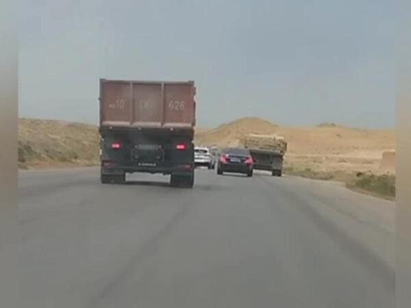 Yollarda təhlükə yaradan “Kamaz” sürücüsü inzibati qaydada həbs edildi - <span class="color_red">VİDEO</span>