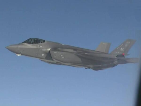 Putinin təyyarəsini F-22 qırıcıları müşayiət etdi - VİDEO