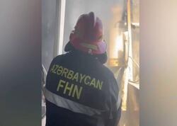 Bakıda yaşayış binasında yanğın olub, 12 nəfər təxliyə edilib - VİDEO