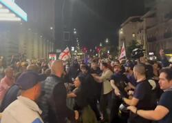 Tiflisdə ciddi qarşıdurma: polis müdaxilə etdi - <span class="color_red">VİDEO</span>