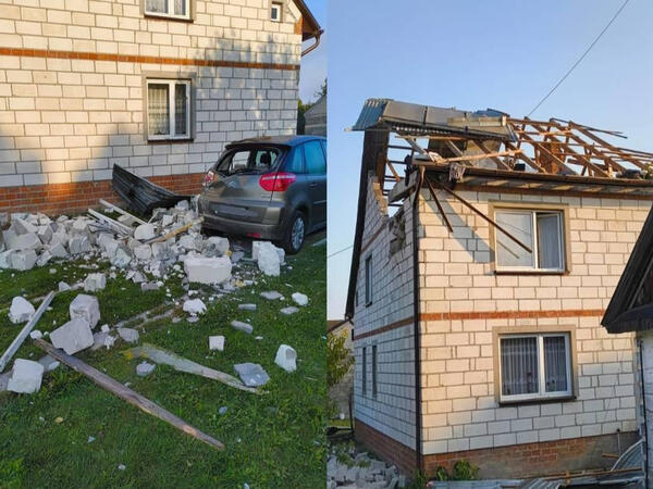 Rus dronları Polşada yaşayış binasına və avtomobilə ziyan vurdu - FOTO