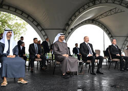 İlham Əliyev və Şeyx Məhəmməd bin Zayed Al Nəhyan Cıdır düzündə Qarabağ atlarının şousunu izləyiblər