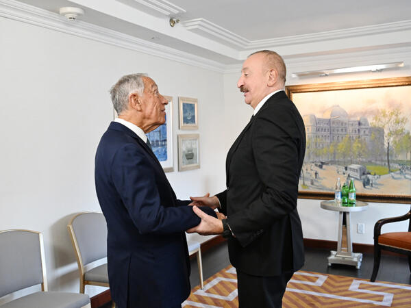 İlham Əliyev Nyu-Yorkda Portuqaliya Prezidenti ilə görüşüb - <span class="color_red">FOTO</span>