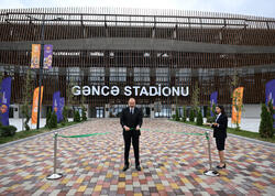 Prezident Gəncə şəhər stadionunun açılışında iştirak edib - FOTO
