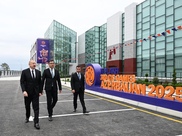 Prezident Yevlax Olimpiya İdman Kompleksinin açılışında iştirak edib - FOTO