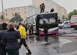 Sumqayıtda avtobus yandı