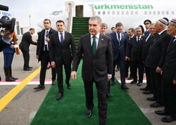 Qurbanqulu Berdiməhəmmədov Azərbaycana səfərə gəlib - FOTO