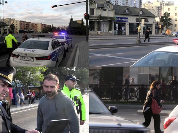Bakıda piyadalar üçün dərs - Polis ölüm anlarını göstərdi