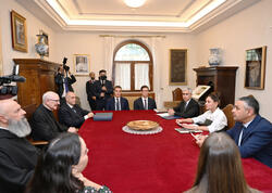 Mehriban Əliyeva Vatikanda Müqəddəs Pavel Bazilikasının baş keşişi ilə görüşüb - <span class="color_red">FOTO</span>