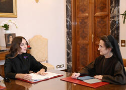 Mehriban Əliyevanın Vatikan şəhər-dövlətinin qubernatorluğunun prezidenti ilə görüşü olub - <span class="color_red">FOTO</span>