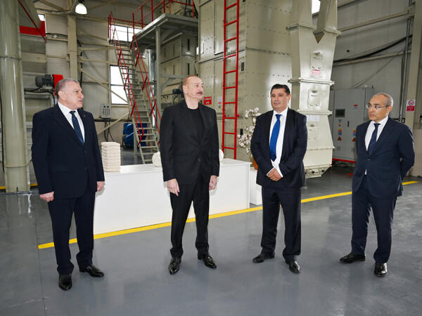 Prezident Sabirabadda pambıq emalı zavodunun fəaliyyəti ilə tanış olub - FOTO