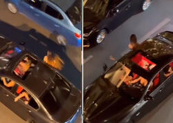 Bakının mərkəzində "BMW" ilə səs-küy salıb, qaydaları pozdular - VİDEO