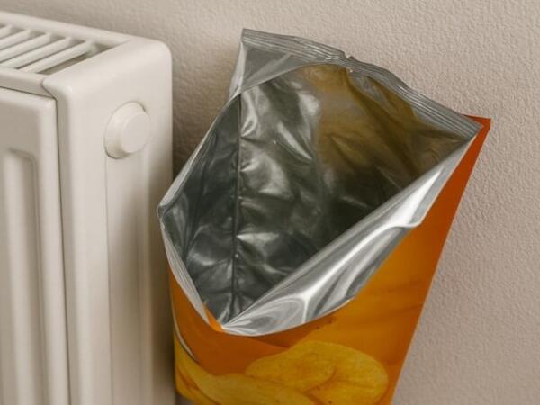 Radiatorların arxasına boş cips paketi qoyun və fərqi görün