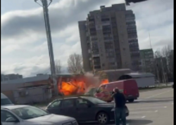 Rusiyaya məxsus kamikadze yaşayış binasına düşdü - <span class="color_red">VİDEO</span>